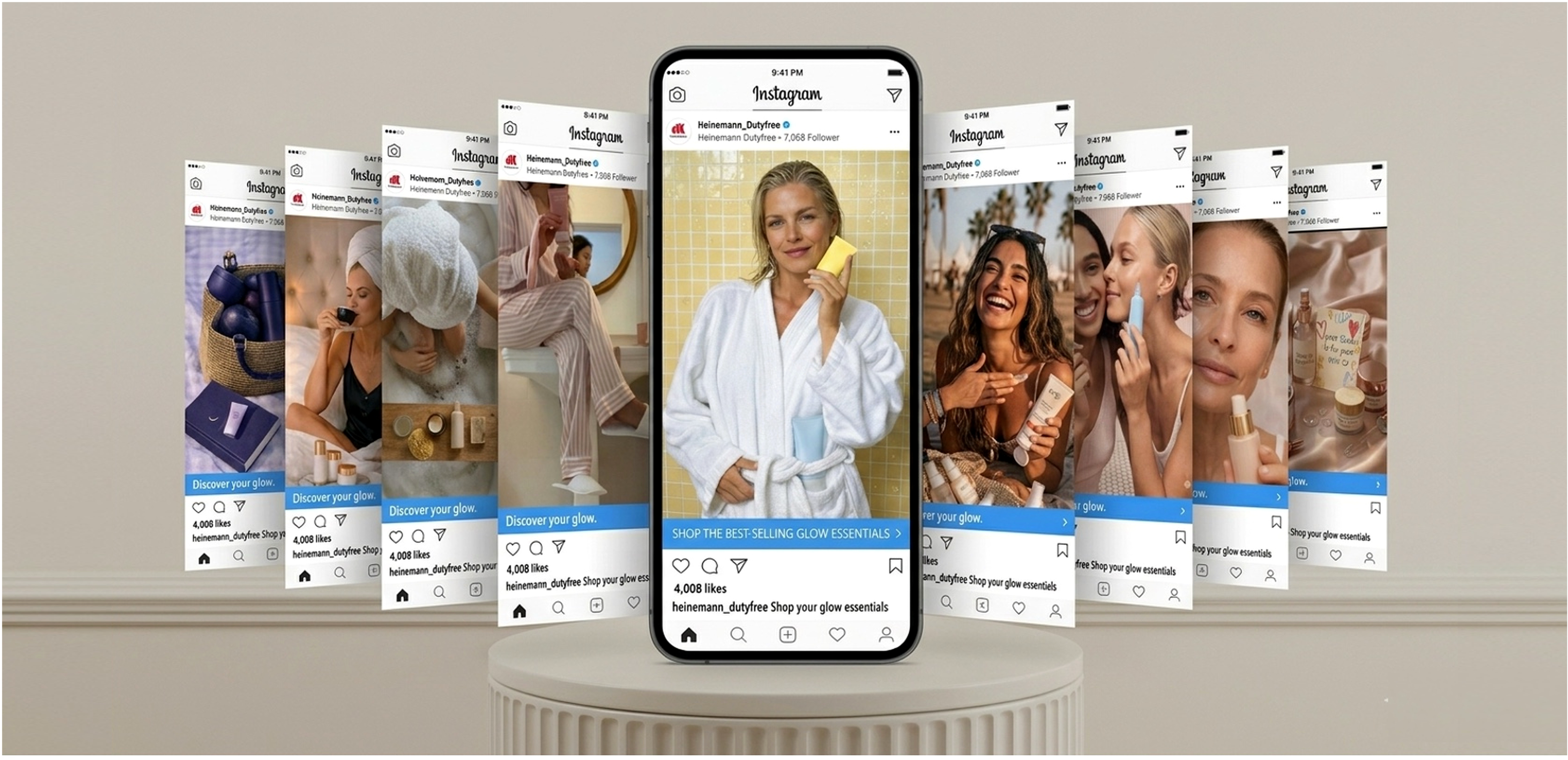 Gebr. Heinemann Instagram-Kampagne – KI-generierte Asset-Varianten